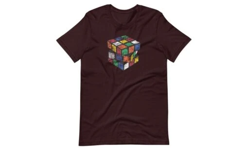 Vintage Cube - Rubik's Cube Shirt -Best Toy Store Vintage Cube Rubiks Cube Shirt Oxblood Black S 4